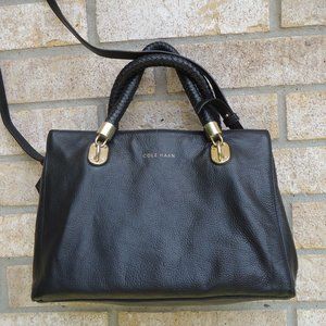COLE HAAN black genuine leather crossbody bag.